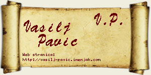 Vasilj Pavić vizit kartica